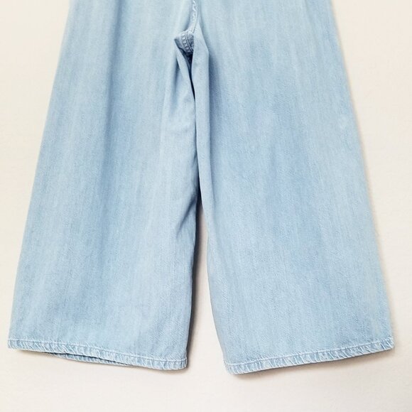 Topshop Moto Pleated Front Tie Crop Wide-leg Pants Jean Size 30 x 30 Culottes - Picture 12 of 15